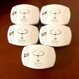 First Alert. Carbon Monoxide Alarm. New without box. Five Items Set